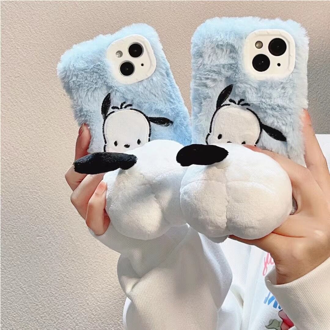 Sanrio Plush Rotating Tail Pochacco iPhone Case - ArtGalleryZen