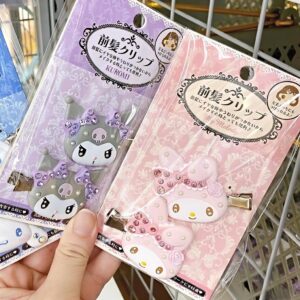 Sanrio Rhinestone Pearl Inlaid My Melody Kuromi Hair Clip Set - ArtGalleryZen
