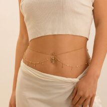 Shining Layered CZ Inlaid Tassel Navel Piercing Belly Chain - ArtGalleryZen