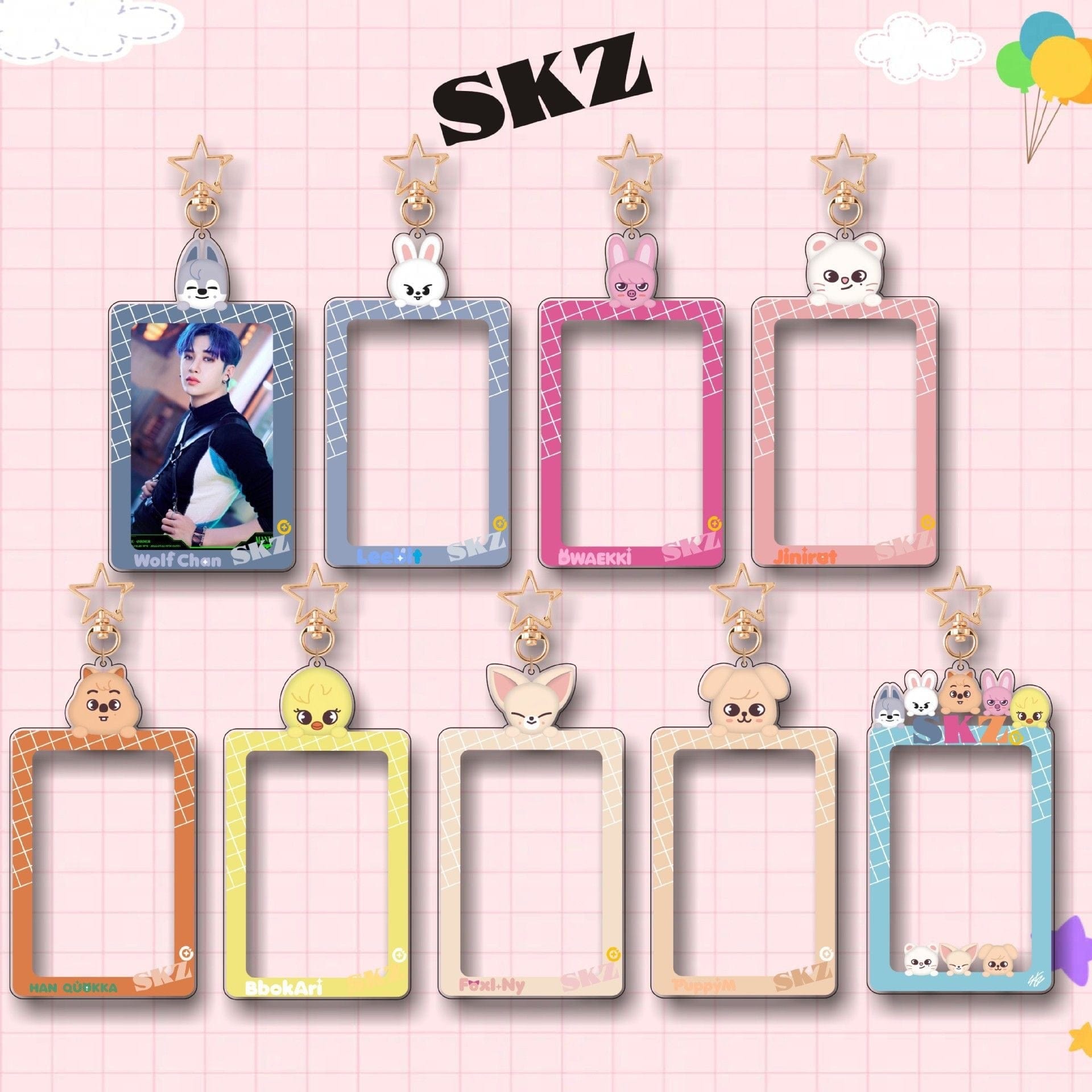 SKZ Kpop Keychain Acrylic Photocard Holder - ArtGalleryZen