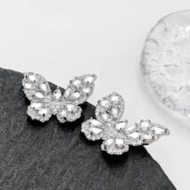Sparkling Chunky CZ Inlaid Butterfly Stud Earrings - ArtGalleryZen