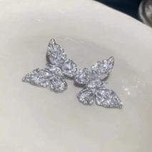 Sparkling Chunky CZ Inlaid Butterfly Stud Earrings - ArtGalleryZen