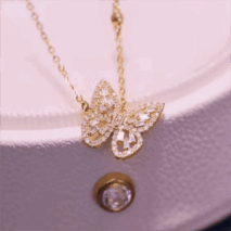 Sparkling Crystal Rhinestone Inlaid Hollow Butterfly Necklace - ArtGalleryZen