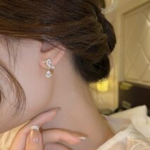 Sparkling CZ Inlaid Butterfly Waterdrop Dangle Earrings - ArtGalleryZen