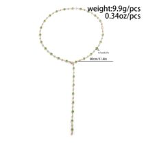 Sparkling Rhinestone Crystal Long Chain Y Necklace - ArtGalleryZen
