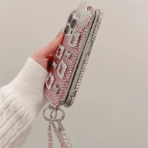 Sparkling Rhinestone Hello Kitty iPhone Case With Crystal Chain - ArtGalleryZen