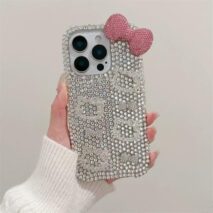 Sparkling Rhinestone Hello Kitty iPhone Case With Crystal Chain - ArtGalleryZen