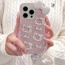 Sparkling Rhinestone Hello Kitty iPhone Case With Crystal Chain - ArtGalleryZen