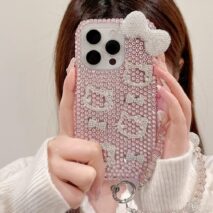 Sparkling Rhinestone Hello Kitty iPhone Case With Crystal Chain - ArtGalleryZen
