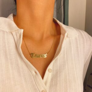 Stainless Steel Constellation Zodiac Astrology Letter Pendant Necklace - ArtGalleryZen