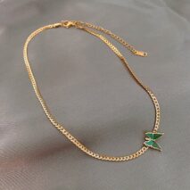 Stainless Steel Gold Plated Enamel Butterfly Necklace - ArtGalleryZen