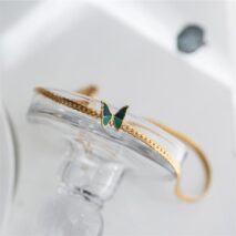 Stainless Steel Gold Plated Enamel Butterfly Necklace - ArtGalleryZen