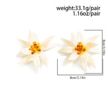 Statement Flower Resin Stud Earrings - ArtGalleryZen