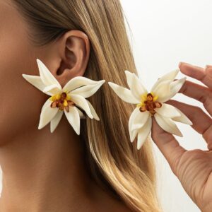 Statement Flower Resin Stud Earrings - ArtGalleryZen