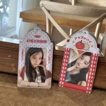 Strawberry Cream Cake Apple Kpop Keychain Photocard Holder - ArtGalleryZen