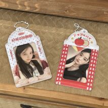 Strawberry Cream Cake Apple Kpop Keychain Photocard Holder - ArtGalleryZen