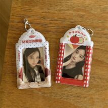 Strawberry Cream Cake Apple Kpop Keychain Photocard Holder - ArtGalleryZen