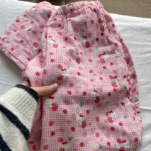 Strawberry Hello Kitty Cotton Pajama Pants - ArtGalleryZen