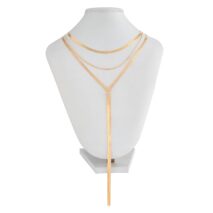 Stylish 3pcs Gold Silver Plated Snake Chain Tassel Necklace Set - ArtGalleryZen