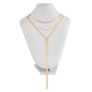 Stylish 3pcs Gold Silver Plated Snake Chain Tassel Necklace Set - ArtGalleryZen