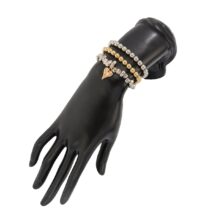 Stylish 3pcs Two Tone Heart Charm Ball Chain Bracelet Set - ArtGalleryZen