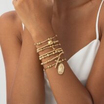 Stylish 7pcs Heart Star Cross Charm Ball Chain Bracelet Set - ArtGalleryZen