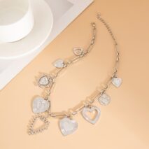 Stylish Chunky Irregular Heart Tassel Necklace - ArtGalleryZen