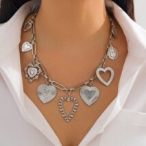 Stylish Chunky Irregular Heart Tassel Necklace - ArtGalleryZen
