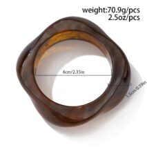 Stylish Chunky Resin Wide Cuff Bangle Bracelet - ArtGalleryZen