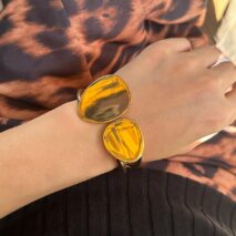 Stylish Geometric Asymmetric Pattern Bangle Bracelet - ArtGalleryZen