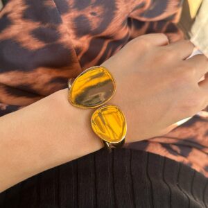 Stylish Geometric Asymmetric Pattern Bangle Bracelet - ArtGalleryZen
