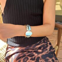 Stylish Geometric Asymmetric Pattern Bangle Bracelet - ArtGalleryZen