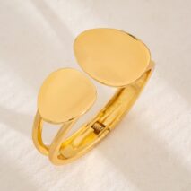 Stylish Geometric Asymmetric Pattern Bangle Bracelet - ArtGalleryZen