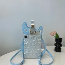 Stylish Guitar Bass Shape PU Leather Backpack Bag - ArtGalleryZen