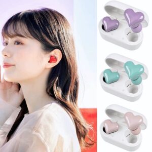 Stylish Heart Shaped Wireless Bluetooth Earphones - ArtGalleryZen