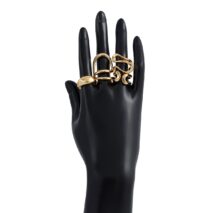 Stylish Irregular Curved Hollow Glossy Open Ring Set - ArtGalleryZen