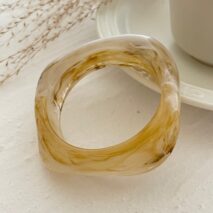 Stylish Irregular Gradient Resin Bangle Bracelet - ArtGalleryZen