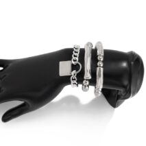 Stylish Layered Chunky Lock Charm Curb Ball Chain Bracelet Set - ArtGalleryZen