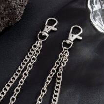 Stylish Layered Flame Charm Curb Trouser Chain - ArtGalleryZen