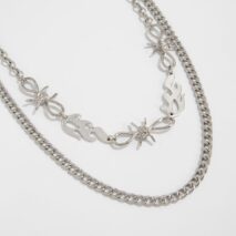 Stylish Layered Flame Charm Curb Trouser Chain - ArtGalleryZen
