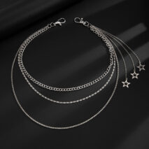 Stylish Layered Hollow Star Pendant Trouser Chain - ArtGalleryZen