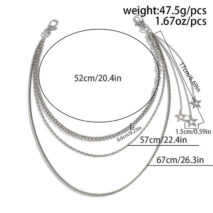 Stylish Layered Hollow Star Pendant Trouser Chain - ArtGalleryZen