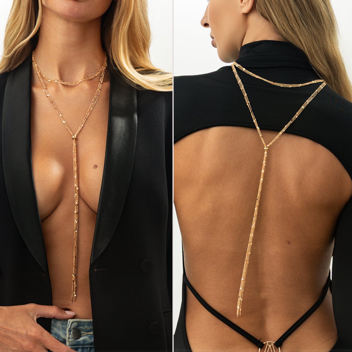 Stylish Layered Sequin Long Chain Tassel Y Necklace - ArtGalleryZen