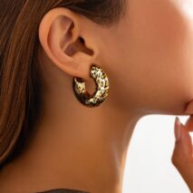Stylish Leopard C Shaped Stud Earrings - ArtGalleryZen