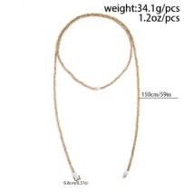 Stylish Pearl Crystal Beaded Long Chain Necklace - ArtGalleryZen