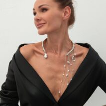 Stylish Pearl Tassel Ball Chain Open Collar Choker Necklace - ArtGalleryZen