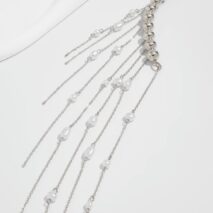 Stylish Pearl Tassel Ball Chain Open Collar Choker Necklace - ArtGalleryZen
