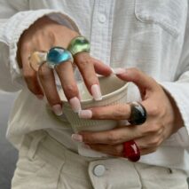 Stylish Transparent Colorful Resin Ring - ArtGalleryZen