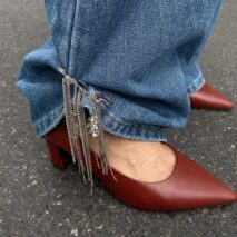 Stylish Turquoise Stone Tassel Chain Trouser Pin - ArtGalleryZen