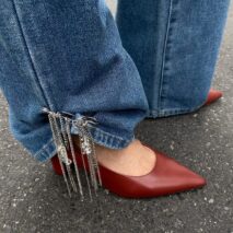 Stylish Turquoise Stone Tassel Chain Trouser Pin - ArtGalleryZen